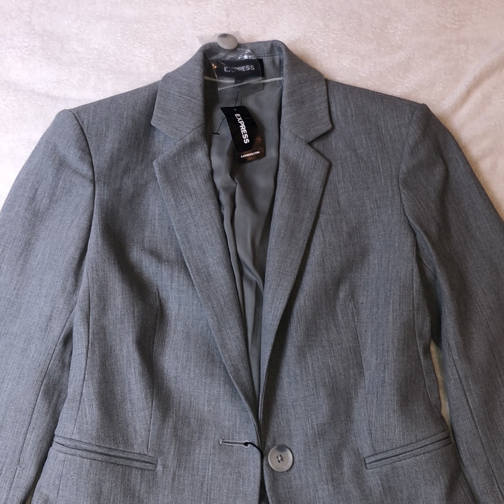 Express Textured Button Front Blazer Nwt In Light… - image 4